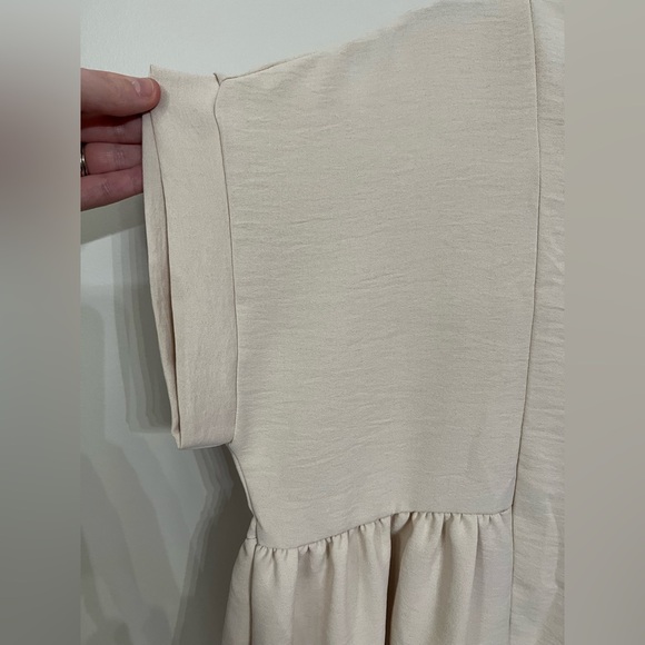 Easel Short Sleeve Beige Oversized Top Size Small Boho Lagenlook Flowy Neutral - Picture 3 of 5